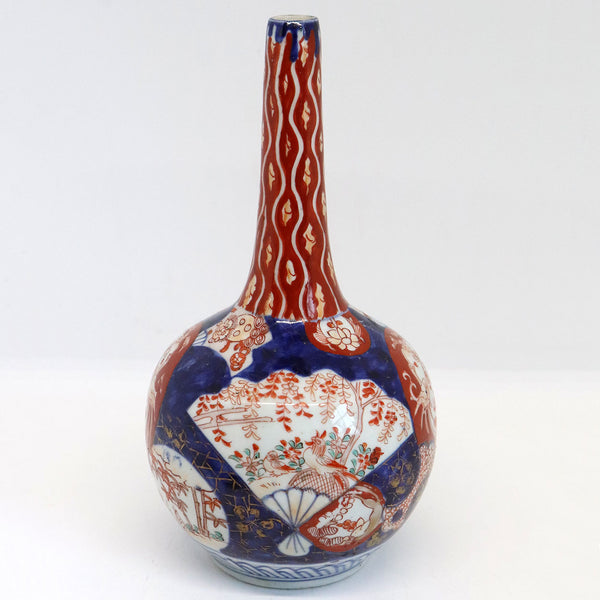 Large Japanese Edo Porcelain Imari Bottle Vase