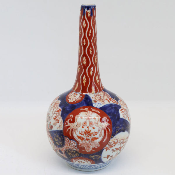 Large Japanese Edo Porcelain Imari Bottle Vase
