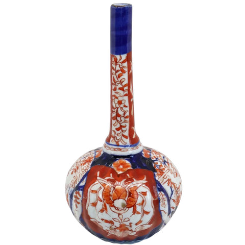 Medium Japanese Meiji Porcelain Imari Bottle Vase