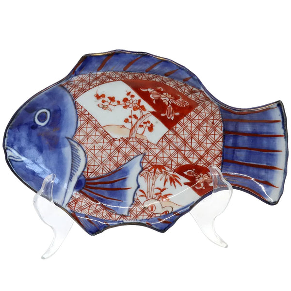 Japanese Meiji Porcelain Imari Fish-Form Plate