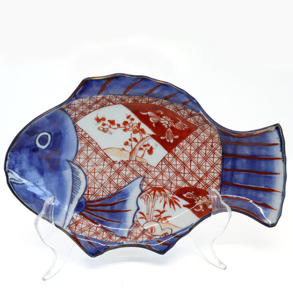 Japanese Meiji Porcelain Imari Fish-Form Plate