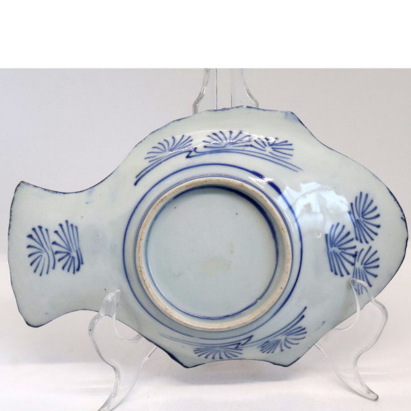 Japanese Meiji Porcelain Imari Fish-Form Plate