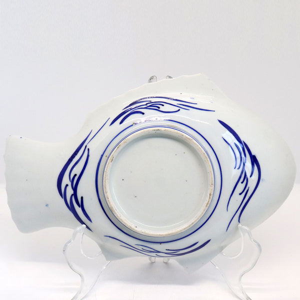 Japanese Meiji Porcelain Imari Fish-Form Plate