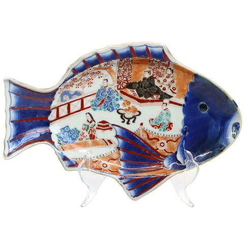 Japanese Meiji Porcelain Imari Fish-Form Plate