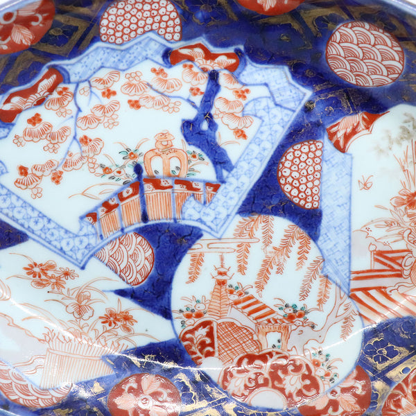 Japanese Meiji Porcelain Imari Boat Serving Dish Platter