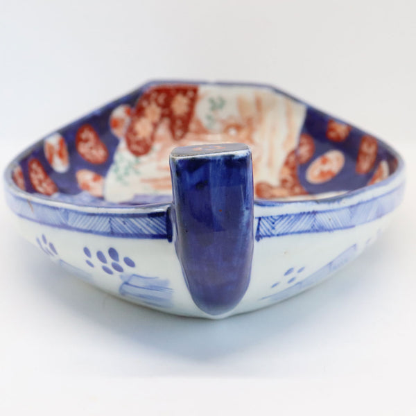 Large Japanese Meiji Porcelain Imari Boat Form Serving Dish Platter