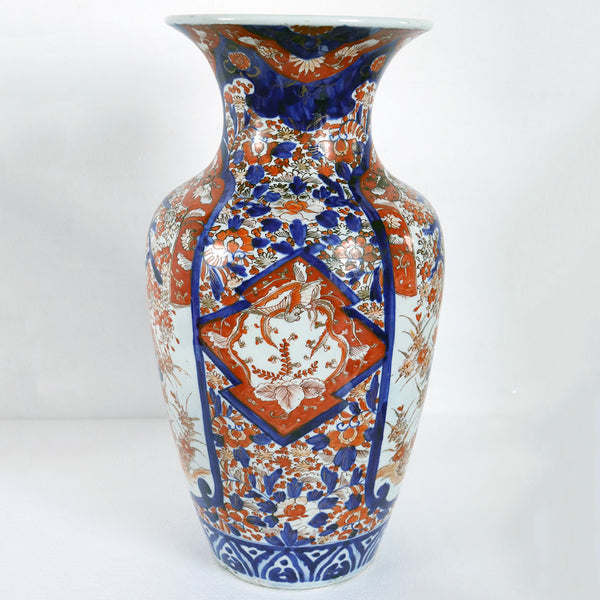 Very Large Japanese Meiji Porcelain Imari Baluster Vase