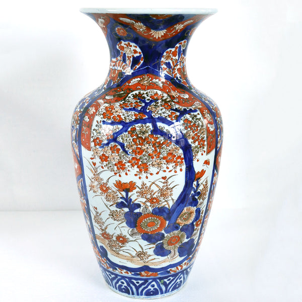Very Large Japanese Meiji Porcelain Imari Baluster Vase
