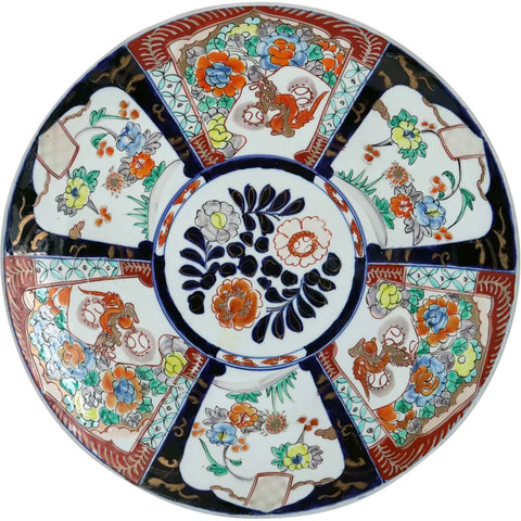 Large Japanese Meiji Porcelain Imari Charger Plate
