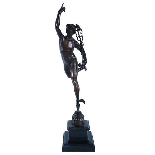 French After Giambologna F. Barbedienne Patinated Bronze Sculpture, Mercury