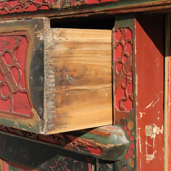 Chinese Qing Painted and Lacquered Pine Coffer / Side Cabinet