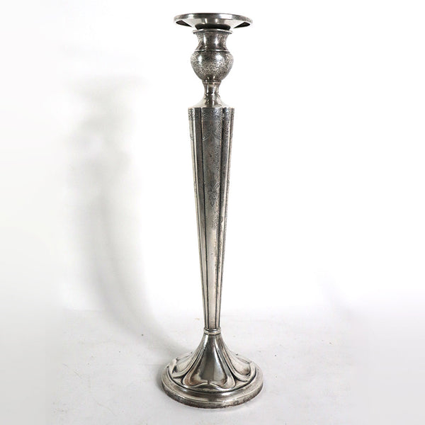Pair of Tall American Sterling Silver Weighted Candlesticks