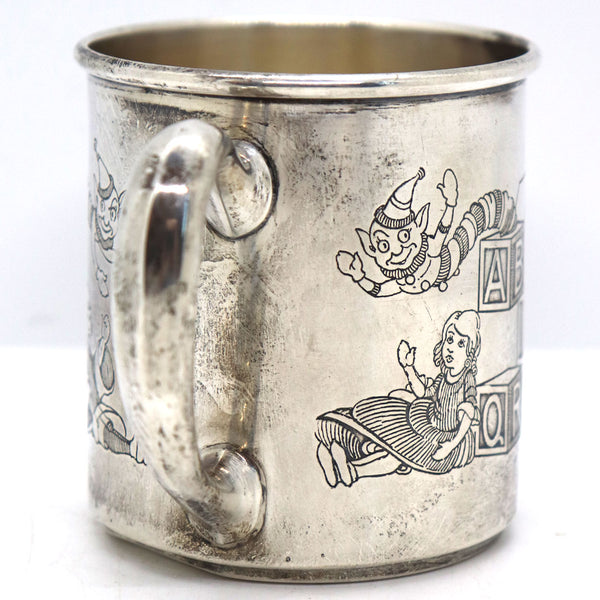 American R. Blackinton & Co. Sterling Silver Engraved Child's Alphabet Mug