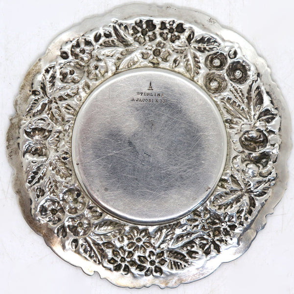 American A. Jacobi & Co. Baltimore Sterling Silver Repousse Round Dish