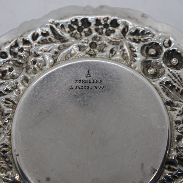 American A. Jacobi & Co. Baltimore Sterling Silver Repousse Round Dish