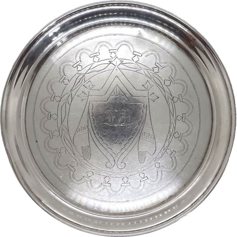 Russian 84 Silver Chased Round Serving Tray