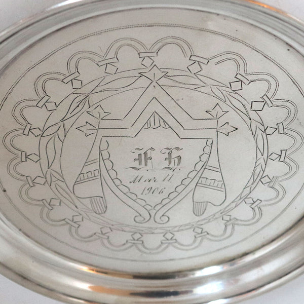 Russian 84 Silver Chased Round Serving Tray