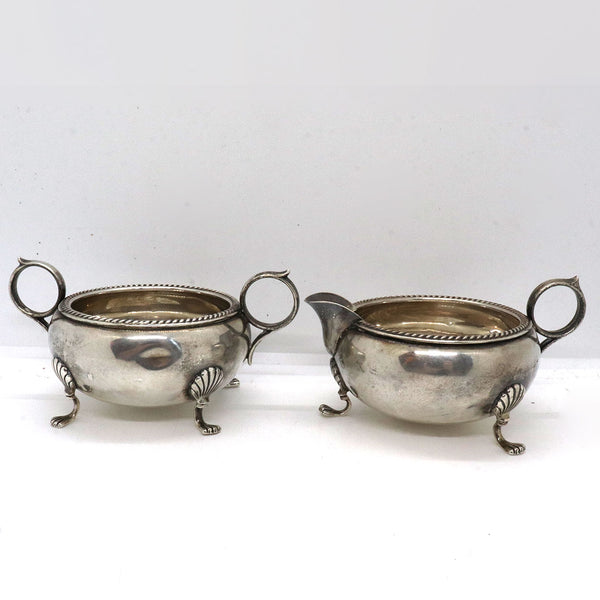 Two-Piece American Fisher Silversmiths Sterling Silver Creamer and Sugar Bowl Set