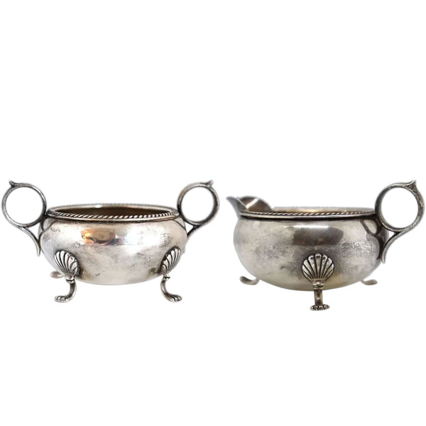 Two-Piece American Fisher Silversmiths Sterling Silver Creamer and Sugar Bowl Set