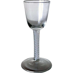 Georgian Irish Wine Drinking Glass Hand-blown thick Cotton Twist Stem, Ca  1770 For Sale at 1stDibs