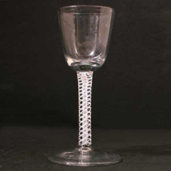 Rare English George III Double-Series Cotton Twist Stem Wine Glass