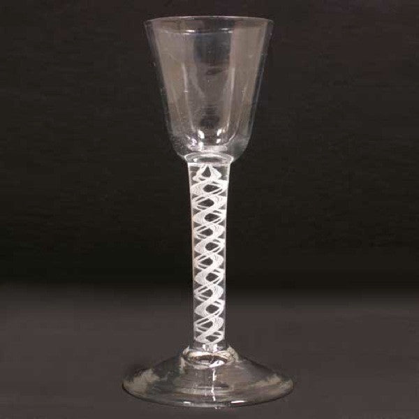 Early Double-Series Opaque Twist Stem Glass