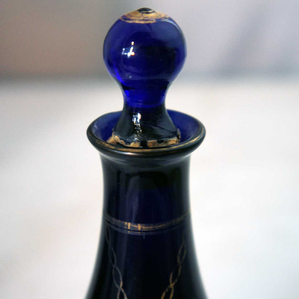 English George III Bristol Blue Glass Rum Decanter
