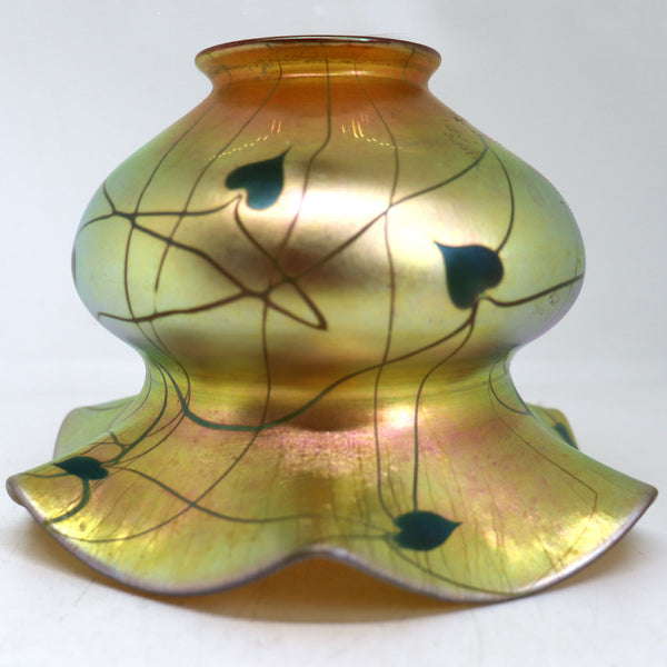 American Steuben Carder Period Gold Aurene Heart and Vine Art Glass Shade