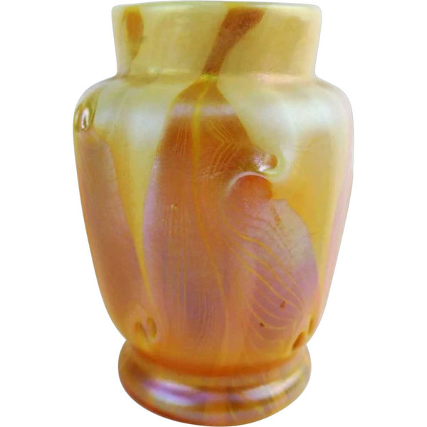 Rare American Tiffany Studios Art Nouveau Favrile Glass Cabinet Vase