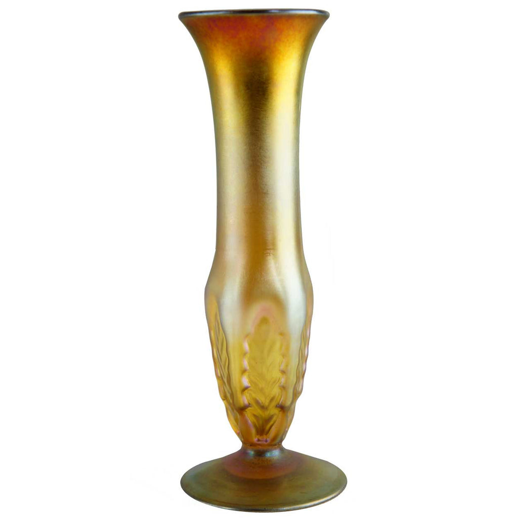 Rare American Nash Iridescent Gold Art Glass Vase