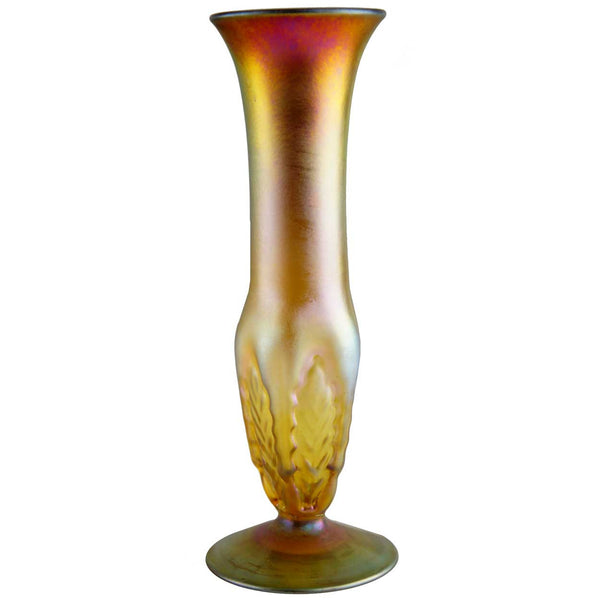 Rare American Nash Iridescent Gold Art Glass Vase