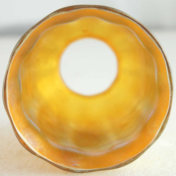 American Tiffany Studios LCT Favrile Glass Iridescent Gold Tulip Lamp Shade