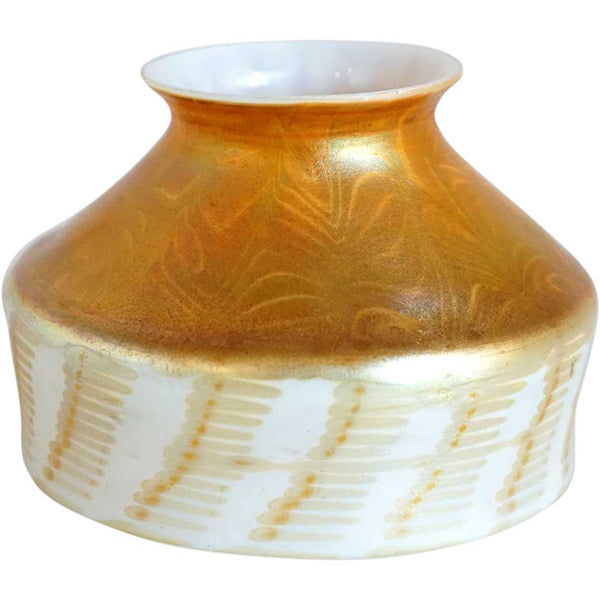 American Tiffany Studios Gold Zipper on Reactive Glass Candle Lamp Shade