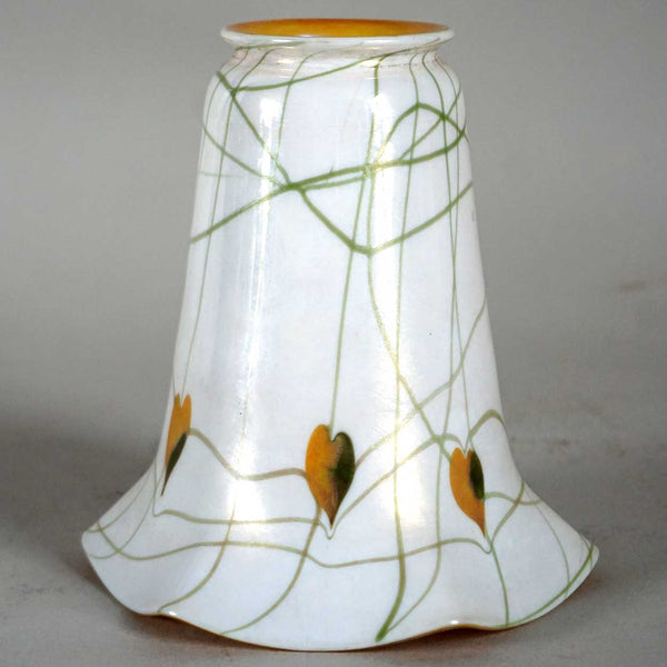American Fostoria Iris Art Glass Gold Heart and Vine Lamp Shade
