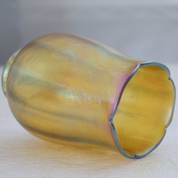 American Tiffany Studios LCT Favrile Glass Gold Tulip Lamp Shade