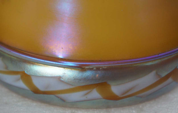 American Steuben Carder Period Aurene Art Glass Intarsia Border Lamp Shade