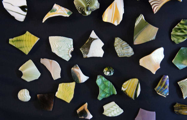 Collection of American Fostoria Art Glass Shards