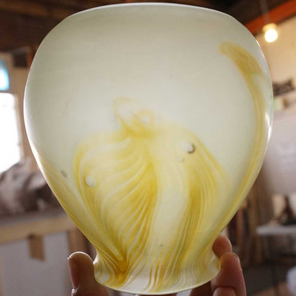 American Tiffany Studios Glass Yellow Pale Satin Finish Lamp Shade