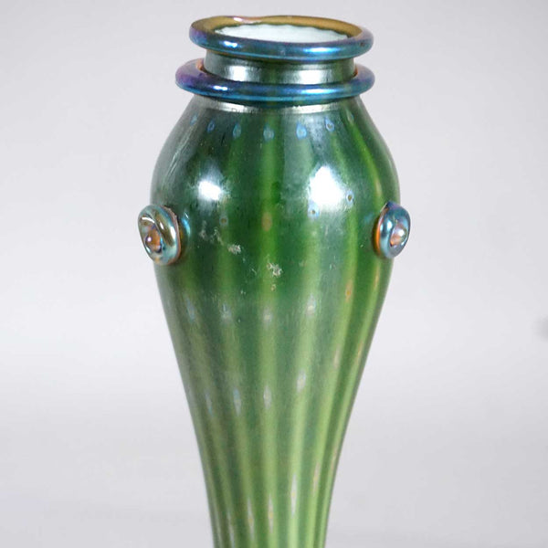 American Tiffany Studios Green Favrile Glass Arabian Table Lamp Base