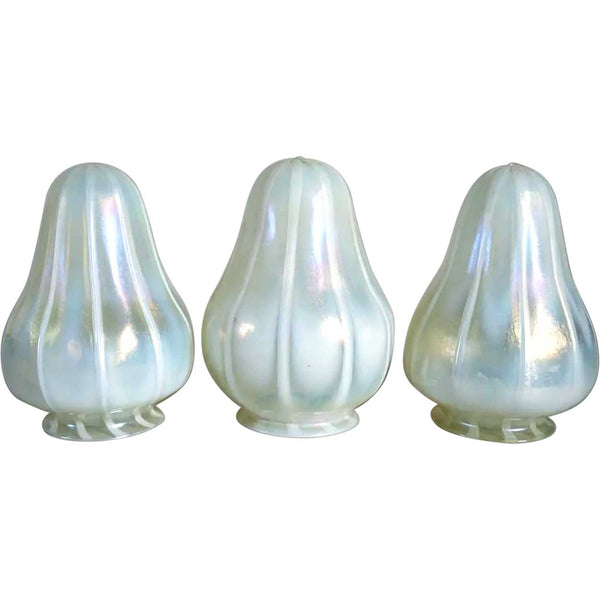 Set of 3 American Tiffany Studios Stalactite Favrile Glass Lamp Shades