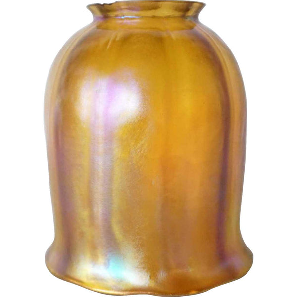 American Tiffany Studios Favrile Glass Gold Tulip Lamp Shade