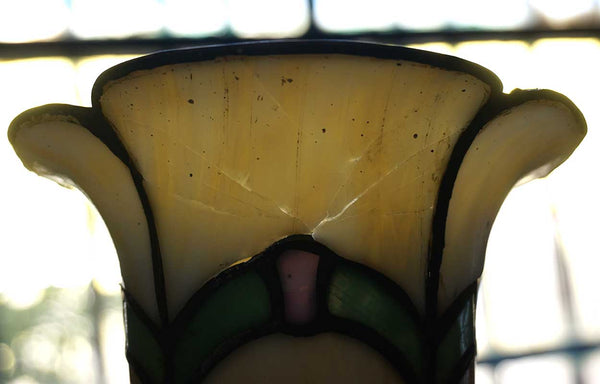 American Brass Mounted Leaded Glass Lamp Shade