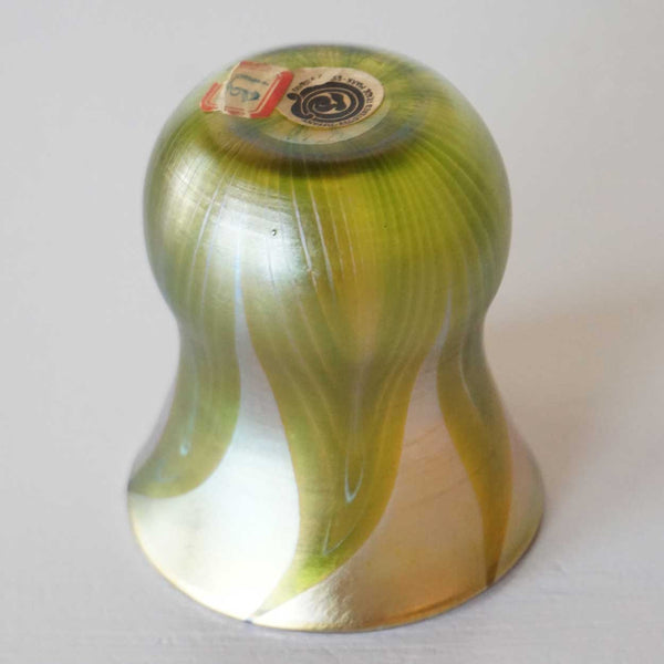 Small American Tiffany Studios Art Nouveau Pulled Feather Favrile Glass Bud Vase