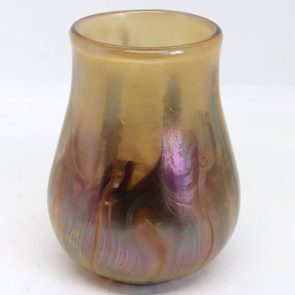 American Tiffany Studios Art Nouveau Iridescent Reactive Glass Cabinet Vase