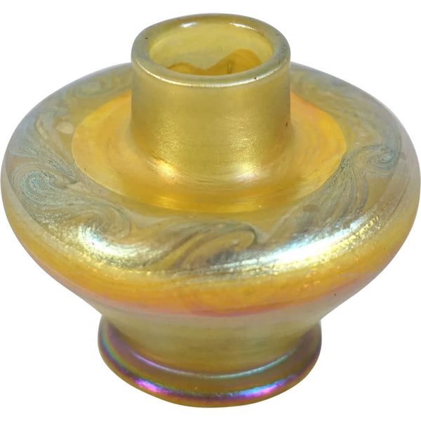 American Tiffany Studios Gold Iridescent Favrile Glass Cabinet Vase