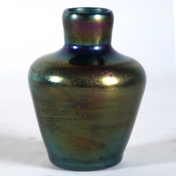English Thomas Webb Iridescent Bronze Glass Cabinet Vase