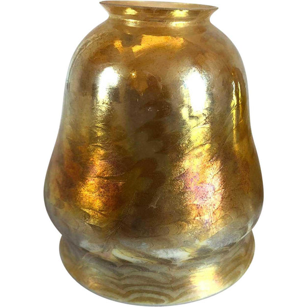 American Tiffany Studios Favrile Glass Gold Lamp Shade