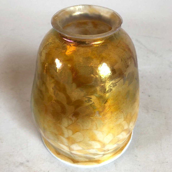 Early American Tiffany Studios Favrile Glass Iridescent Gold Lamp Shade