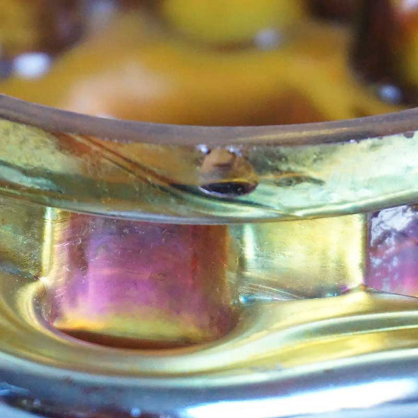 American Steuben Glass Gold Aurene Iridescent Flower Frog