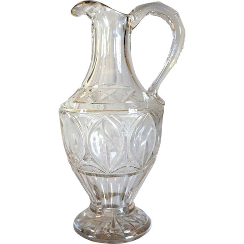 English / American Victorian Hand Blown and Cut Glass Carafe